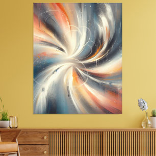 Lienzo Patrón de espiral de pincel colorido abstracto