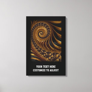Lienzo Patrón de espiral fractal marrón moderno