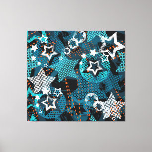 Lienzo Patrón de estrella de Grunge, diseño infantil jugu