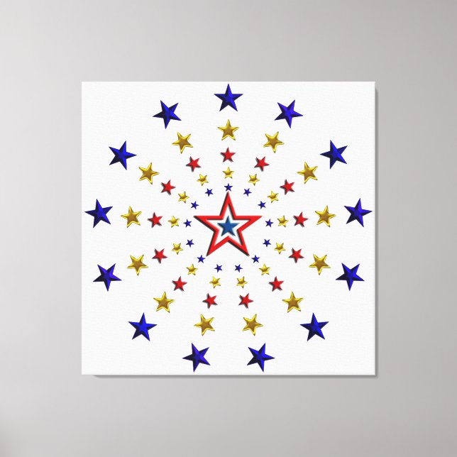 Lienzo Patrón de estrellas patrióticas (Anverso)