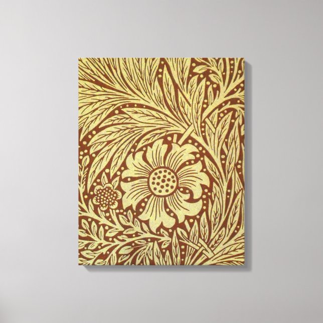 Lienzo Patrón de Flor Antigua Marigold de William Morris (Anverso)