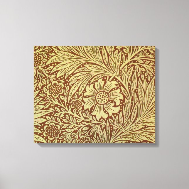 Lienzo Patrón de Flor Antigua Marigold de William Morris (Anverso)