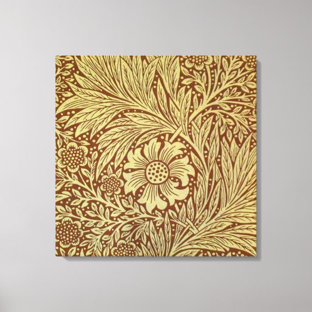 Lienzo Patrón de Flor Antigua Marigold de William Morris (Anverso)