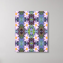 Lienzo Patrón de flor de margarita rosada retro