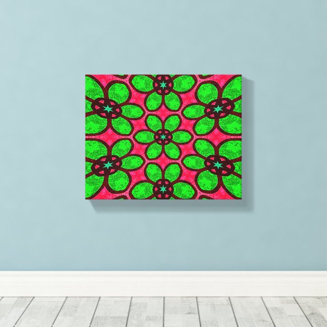 Lienzo Patrón de flores abstractas (Insitu (piso de madera))