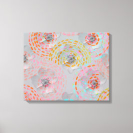 Lienzo Patrón de flores coloridas con líneas gráficas pun