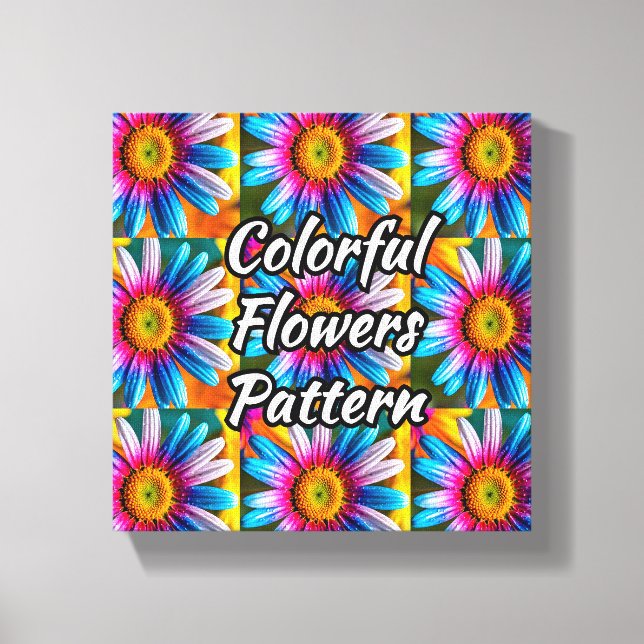 Lienzo Patrón de flores coloridas lindas (Anverso)