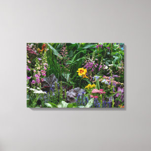 Lienzo Patrón de flores de jardín de verano vibrante de f
