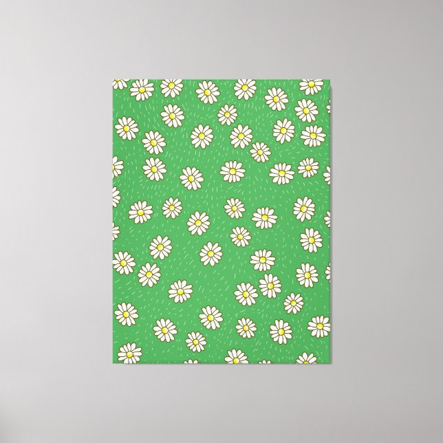 Lienzo Patrón de flores de margarita (Anverso)