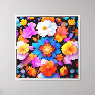 Lienzo Patrón de flores multicolores-68577