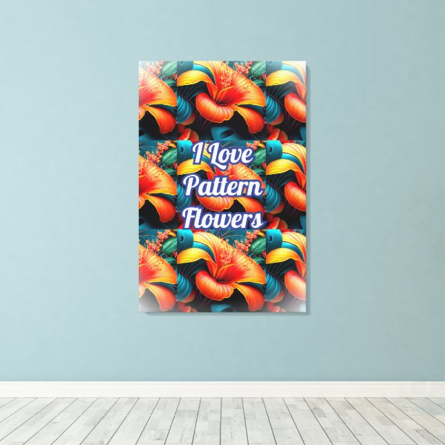 Lienzo Patrón de flores rosadas de salmón (Insitu (piso de madera))