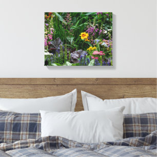 Lienzo Patrón de flores vibrantes de jardín de verano de 