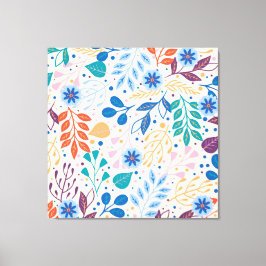 Lienzo Patrón de follaje moderno de hojas coloridas