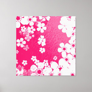 Lienzo Patrón de fondo de fondo floral rosa cálido