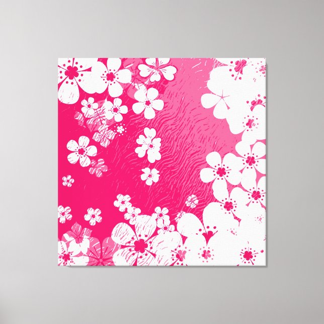 Lienzo Patrón de fondo de fondo floral rosa cálido (Anverso)