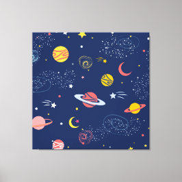 Lienzo Patrón de fondo de galaxia dibujado a mano encanta