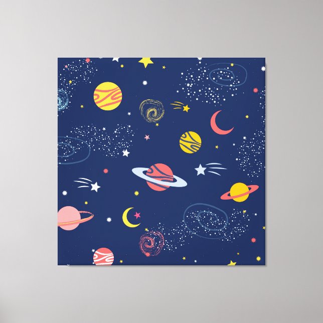 Lienzo Patrón de fondo de galaxia dibujado a mano encanta (Anverso)