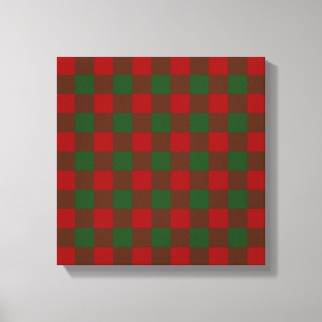 Lienzo Patrón de Gingham rojo y verde (Anverso)