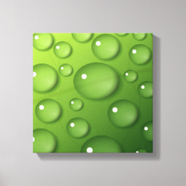 Lienzo Patrón de Gota de Lluvia Verde