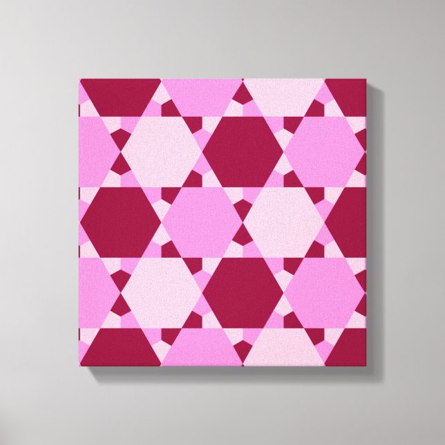 Lienzo Patrón de ilusión óptica del triángulo rosado gira (Anverso)