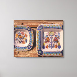 Lienzo Patrón de la paleta en la placa poster de la cerám