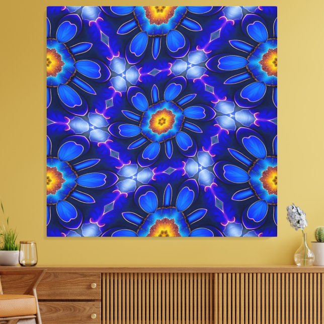 Lienzo Patrón de las flores azules abstractas (Insitu (Sala de estar))