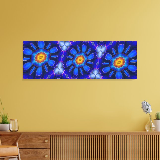 Lienzo Patrón de las flores azules abstractas (Insitu (Sala de estar))