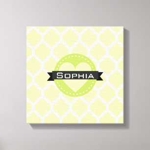 Lienzo Patrón de latencia marroquí verde sabio