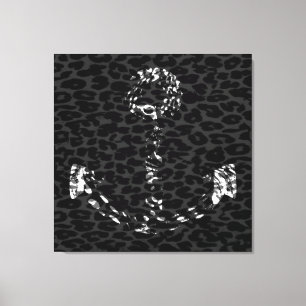 Lienzo Patrón de leopardo negro y blanco