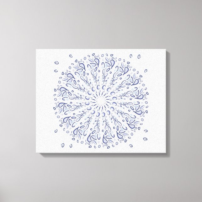 Lienzo Patrón de mandala azul (Anverso)