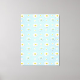 Lienzo Patrón de margarita sobre fondo azul claro