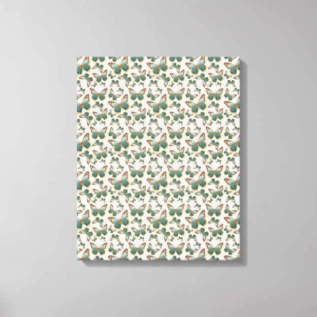 Lienzo Patrón de mariposa de gradiente azul (Anverso)