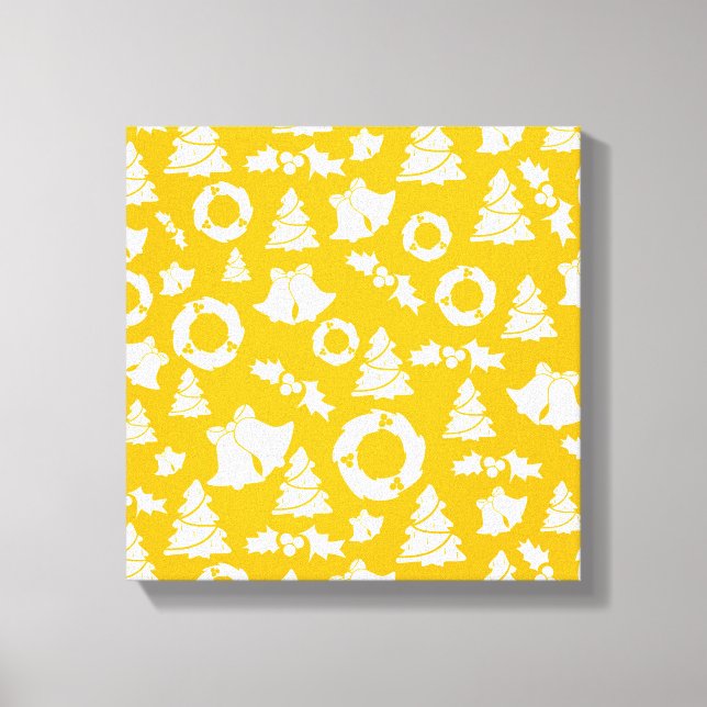 Lienzo Patrón de Navidad Amarillo (Anverso)