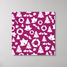 Lienzo Patrón de Navidades púrpura