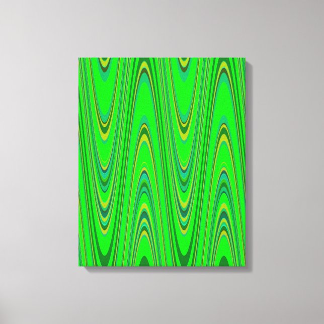 Lienzo Patrón de onda geométrica moderna amarillo azul ve (Anverso)