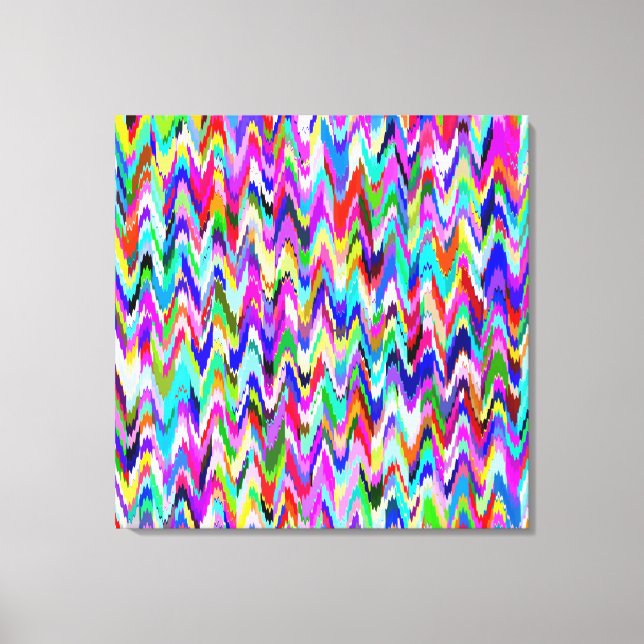 Lienzo Patrón de ondas mosaicas multicolor (Anverso)