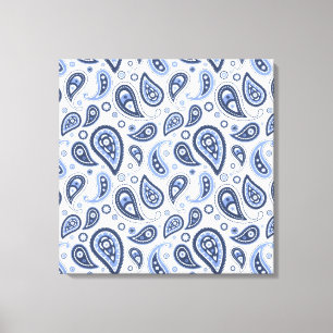 Lienzo Patrón de Paisley Azul