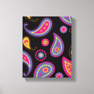 Lienzo Patrón de Paisley Colorido
