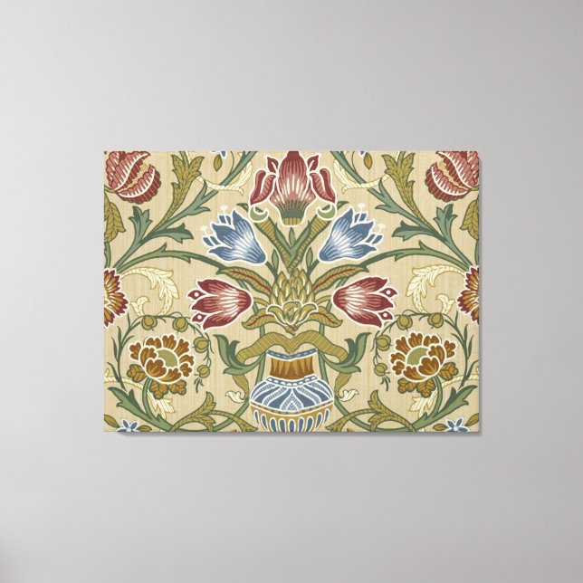 Lienzo Patrón de Papel Pintado Floral Brocado de William  (Anverso)