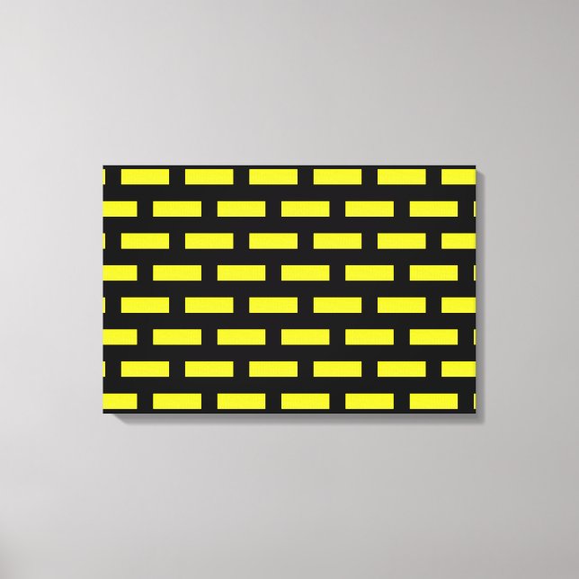 Lienzo Patrón de pared negro y amarillo (Anverso)