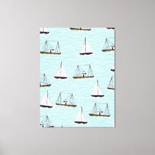 Lienzo Patrón de pesca náutica