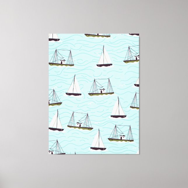 Lienzo Patrón de pesca náutica (Anverso)