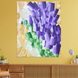 Lienzo Patrón de pincel abstracto púrpura y verde