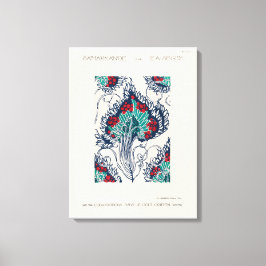 Lienzo Patrón de pochoo botánico en Art Nouveau