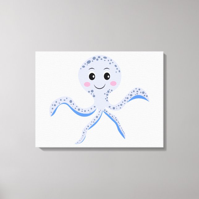 Lienzo Patrón de pulpo bajo el mar (Anverso)