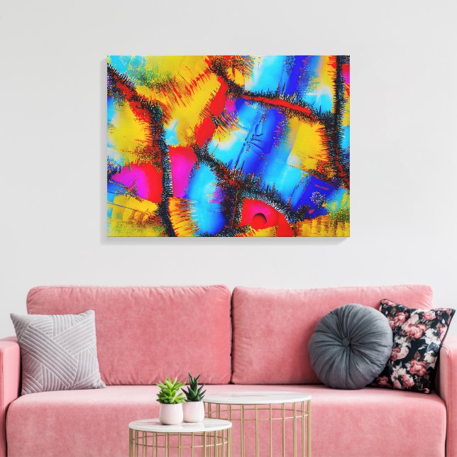 Lienzo Patrón de punto abstracto colorido (Insitu (Sala de estar))