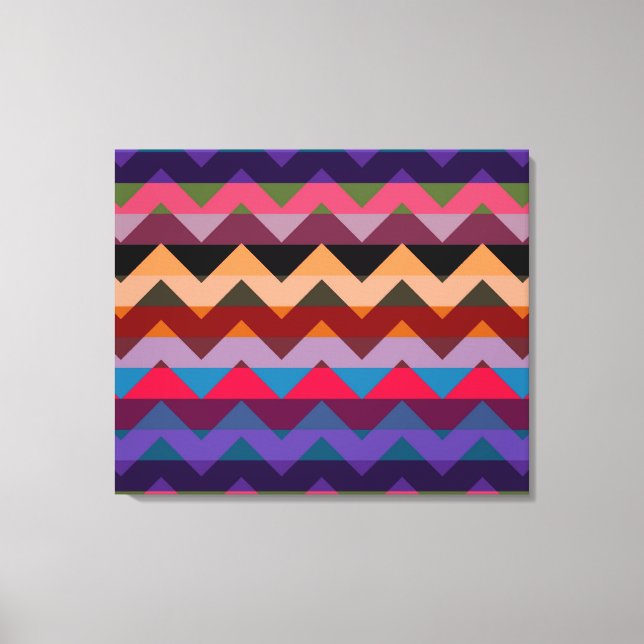 Lienzo Patrón de rayas de zigzag multicolor 13 (Anverso)