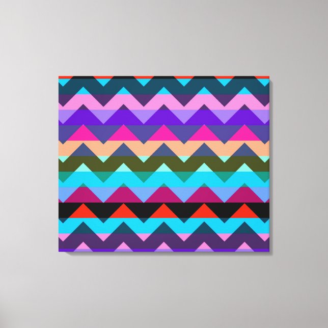 Lienzo Patrón de rayas de zigzag multicolor 2 (Anverso)