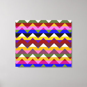 Lienzo Patrón de rayas de zigzag multicolor 3