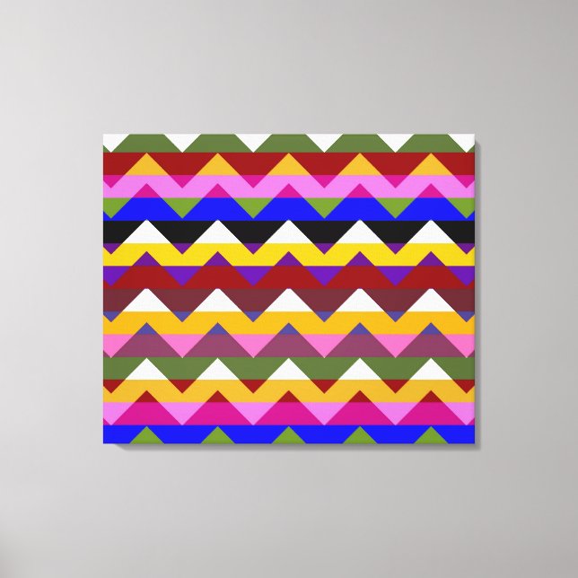 Lienzo Patrón de rayas de zigzag multicolor 3 (Anverso)